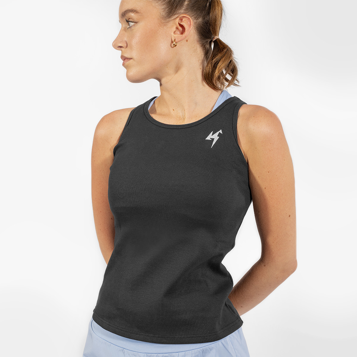 Polera Algodón Fit Mujer Negra - Imagen 5